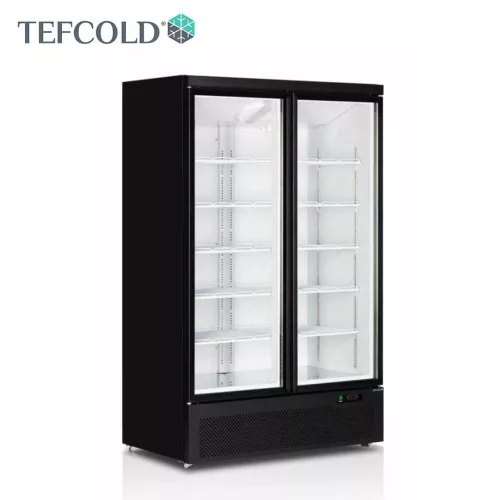 Tefcold hűtővitrin, 1081 literes, üvegajtós, fekete