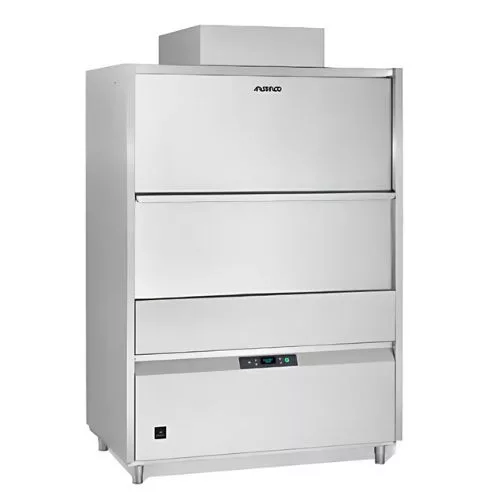 Aristarco Feketeedény mosogatógép, 126x81,5 cm-es kosárral, elektronikus vezérléssel, ES, beépített mosogató-öblítő adagolóval