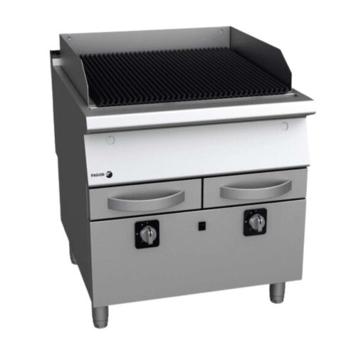 Fagor grillsütő, gázüzemű, 2 zóna, álló, lágyacél
