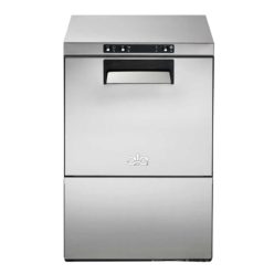   Ata pohármosogató gép, fronttöltéses, beépített vízlágyítóval, leeresztő szivattyúval, mosogatószer adagolóval 40x40 cm-es kosár