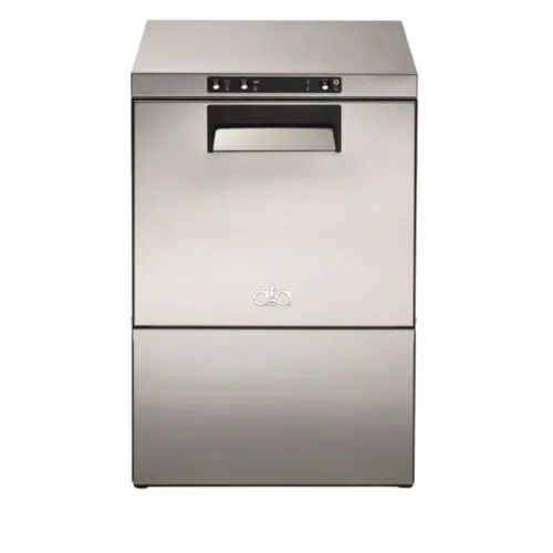 Ata pohármosogató gép, fronttöltéses, 40x40 cm-es kosár, leeresztő szivattyúval, beépített mosogatószer adagolóval