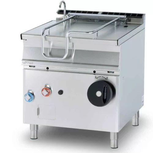 Lotus billenő serpenyő, elektromos, 80 literes, manuális, inoxfelületű