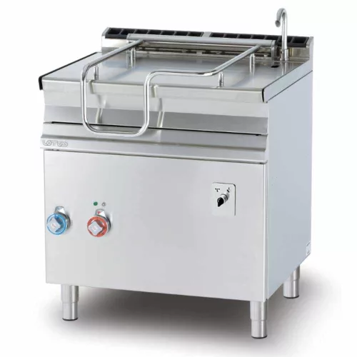 Lotus billenő serpenyő, elektromos, 50 literes, automata, inoxfelületű