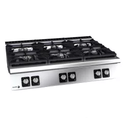   Fagor tűzhely, gázüzemű, 6 zónás, asztali, 50,2 kw, nagy teljesítményű égők (5x8 kw+1x10,2 kw)