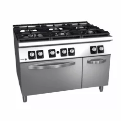   Fagor tűzhely, gázüzemű, 6 zónás, 58,8 kw, GN2/1, nagy teljesítményű égők (5x8 kw+1x10,2 kw)