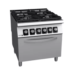   Fagor tűzhely, gázüzemű, 4 zónás, GN2/1 elektromos sütővel