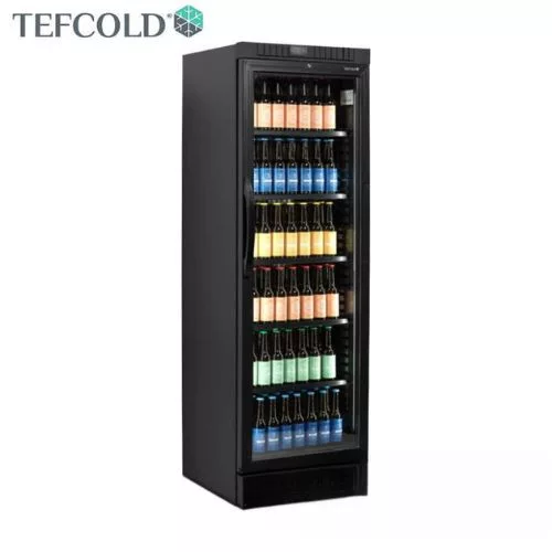 Tefcold hűtővitrin, 372 literes, üvegajtós, fekete