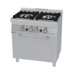   Lotus tűzhely, gázüzemű, 2 égőfejjel, gázüzemű statikus és grill sütővel