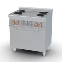   Lotus tűzhely, elektromos, 4 zónás, körlapos, elektromos statikus és grill sütővel