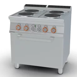   Lotus tűzhely, elektromos, 4 zónás, körlapos, statikus sütővel, GN2/1