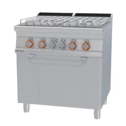   Lotus tűzhely, gázüzemű, 4 égőfejjel, elektromos statikus sütővel, GN2/1