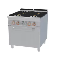   Lotus tűzhely, gázüzemű, 4 égőfejjel, elektromos statikus sütővel, GN2/1, 28,0 kw+6,7 kw