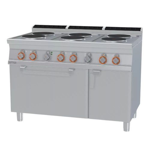 Lotus tűzhely, elektromos, 6 zónás, körlapos, elektromos statikus sütővel, tárolóval