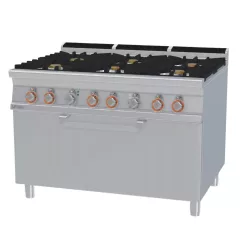   Lotus tűzhely, gázüzemű, 6 égőfejjel, elektromos statikus sütővel, 45 kw+9,2 kw