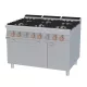 Lotus tűzhely, gázüzemű, 6 égőfejjel, elektromos statikus sütővel, GN2/1, tárolóval, 45 kw+6,7 kw