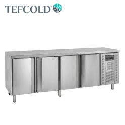   Tefcold mélyhűtött munkaasztal, felhajtás nélkül, 4 ajtós, GN1/1, 2230x700x880 mm