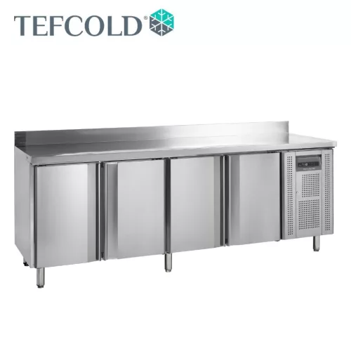 Tefcold mélyhűtött munkaasztal, felhajtással, 4 ajtós, GN1/1, 2230x700x980 mm