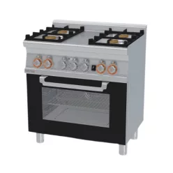   Lotus tűzhely, gázüzemű, 4 égőfejjel, elektromos multifunkciós sütővel, GN1/1