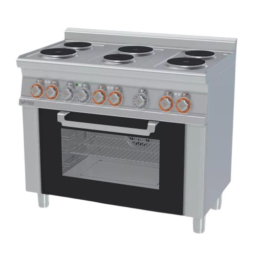 Lotus tűzhely, elektromos, 6 zónás, körlap, multifunkciós sütővel, GN1/1