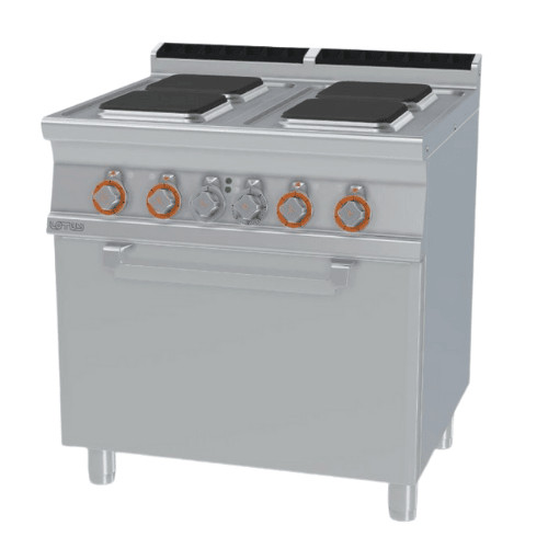 Lotus tűzhely, elektromos, 4 szögletes zóna, statikus sütővel, GN2/1