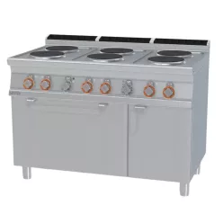   Lotus tűzhely, elektromos, 6 zónás, körlap, légkeveréses sütővel, GN1/1, tárolóval