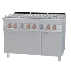   Lotus tűzhely, gázüzemű, 6 égőfejjel, elektromos légkeveréses sütővel, GN1/1, tárolóval