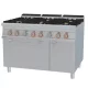 Lotus tűzhely, gázüzemű, 6 égőfejjel, elektromos légkeveréses sütővel, GN1/1, tárolóval, 45 kw+5,32 kw