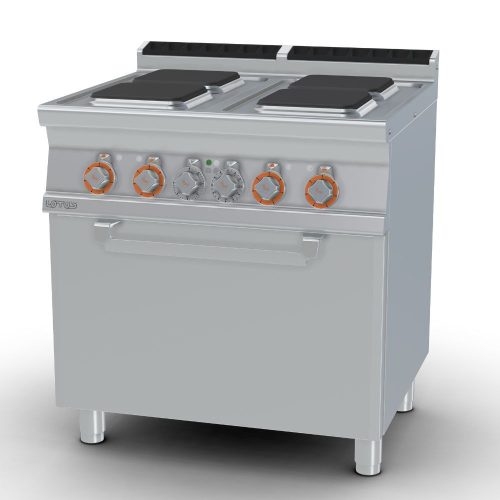 Lotus tűzhely, elektromos, 4 szögletes zóna, légkeveréses sütővel, GN1/1