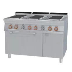   Lotus tűzhely, elektromos, 6 zónás, szögletes, GN1/1, légkeveréses sütővel, tárolóval