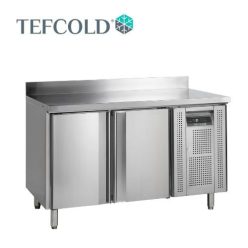   Tefcold hűtött munkaasztal, felhajtással, 2 ajtós, GN1/1, 1360x700x960 mm