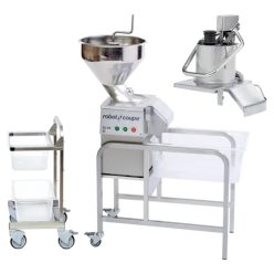   Robot coupe zöldségszeletelő, tárcsák nélkül, állvánnyal, 2 fejjel, 1F