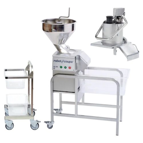 Robot coupe zöldségszeletelő, tárcsák nélkül, állvánnyal, 2 fejjel, 1F