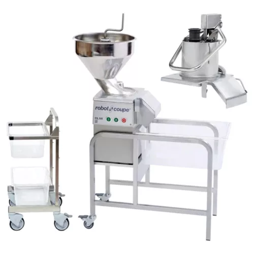 Robot coupe zöldségszeletelő, tárcsák nélkül, állvánnyal, 2 fejjel, 1F