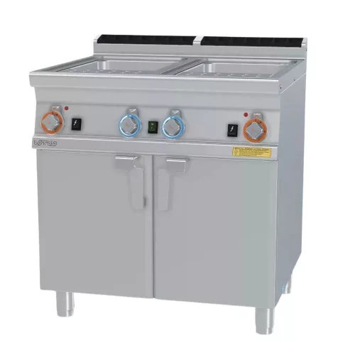 Lotus ipari tésztafőző, 700-as, gázüzemű, 2x25 liter, manuális vízfeltöltés, tárolóval