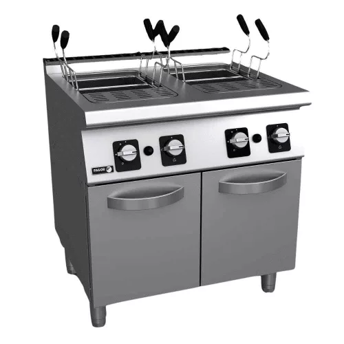 Fagor ipari tésztafőző, 700-as, gázüzemű, 2x26 liter, 2 medencés, 4 kosaras