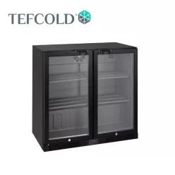   Tefcold hűtővitrin, 218 literes, dupla üvegajtós, ventillációs, fekete