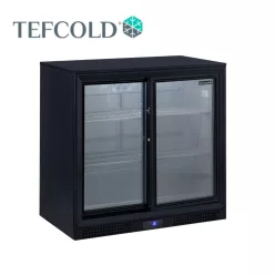   Tefcold hűtővitrin, 220 literes, dupla üvegajtós, ventillációs, fekete