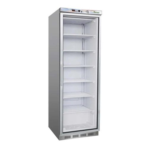 Forcar mélyhűtőszekrény, 340 literes, palásthűtéses, üvegajtóval, rozsdamentes