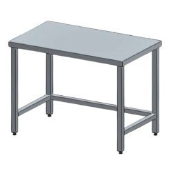   Rozsdamentes munkaasztal, felhajtás és polc nélkül, 100x70x85 cm