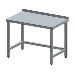   Rozsdamentes munkaasztal, felhajtással, polc nélkül, 150x70x85 cm