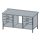 Rozsdamentes munkaasztal, 3+3 db fiókkal, felhajtással, 100x60x85 cm