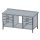 Rozsdamentes munkaasztal, 3+3 db fiókkal, felhajtással, 150x70x85 cm