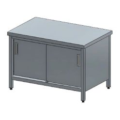   Tárolóasztal, tolóajtós, alsó és köztes polccal, felhajtás nélkül, 170x70x85 cm