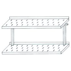 Fali polc, 2 szintes, perforált, 1000x300 mm