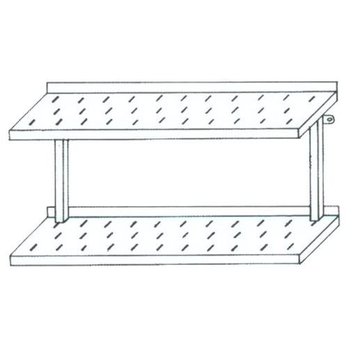 Fali polc, 2 szintes, perforált, 1700x300 mm