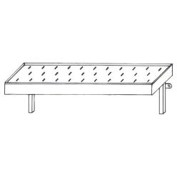   Fali polc, perforált, fix konzolos, csepegtetőtálcás, 1000x300 mm