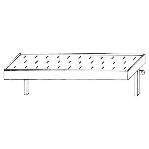 Fali polc, perforált, fix konzolos, csepegtetőtálcás, 1000x300 mm