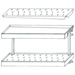   Fali polc, 2 szintes, perforált, csepegtetőtálcás, 1100x300 mm
