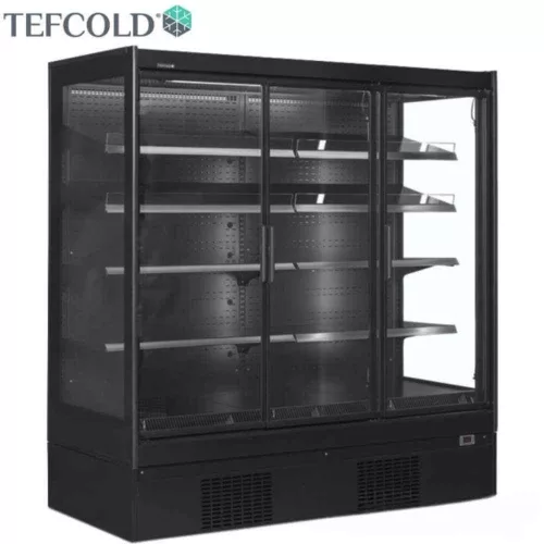 Tefcold hűtővitrin, 1350 literes, üvegajtós, ventillációs, fekete