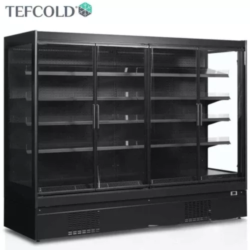 Tefcold hűtővitrin, 1785 literes, üvegajtós, ventillációs, fekete